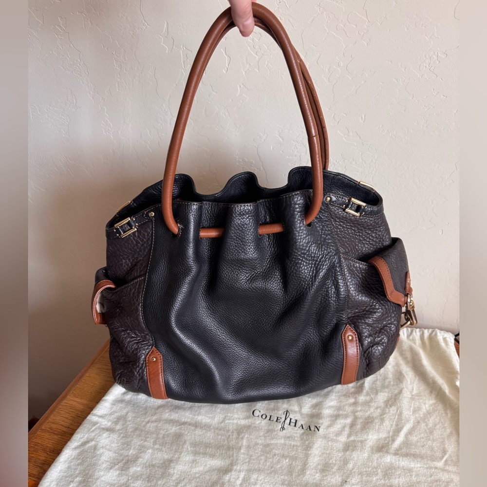 Cole Haan Black and Tan Shoulder Bag